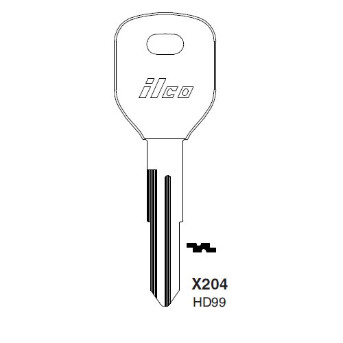 Ilco X204 uncut key blank for Acura