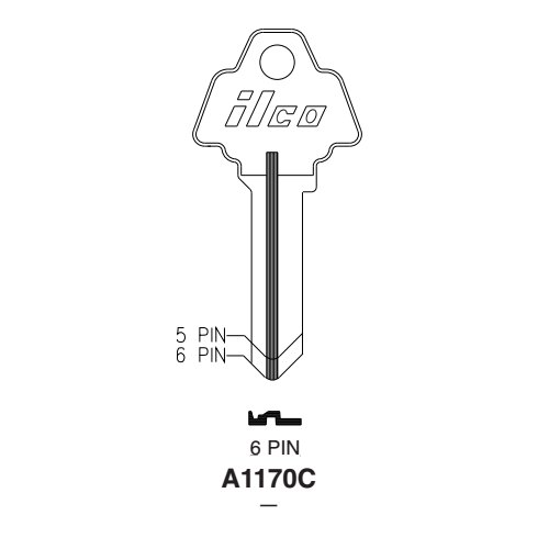 Ilco A1170C uncut key blank for Challenger