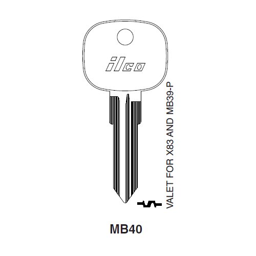 Ilco MB40 uncut key blank for Mercedes Benz