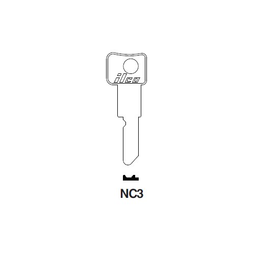 Ilco NC3 uncut key blank for National Cash Register