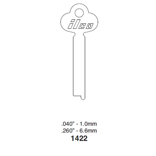 Ilco 1422 uncut key blank for Yale