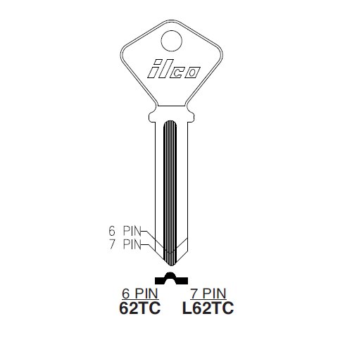 Ilco L62TC uncut key blank for Taco