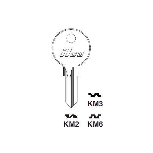 Ilco KM2 uncut key blank for Gas Cap Lock, Peugeot, Simca, Talbot