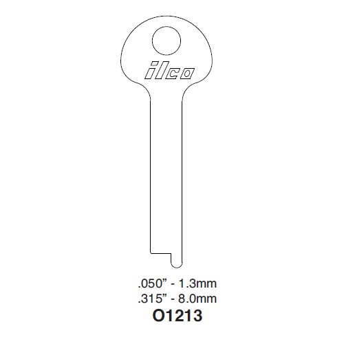 Ilco O1213 uncut key blank for Miscellaneous Flat Steel