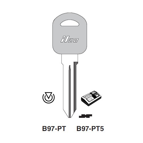 Ilco B97-PT uncut key blank