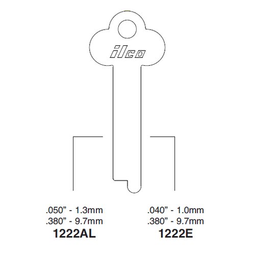 Ilco 1222E uncut key blank for Miscellaneous Flat Steel