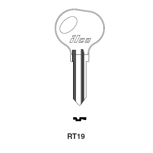 Ilco RT19 uncut key blank for Peugeot, Renault