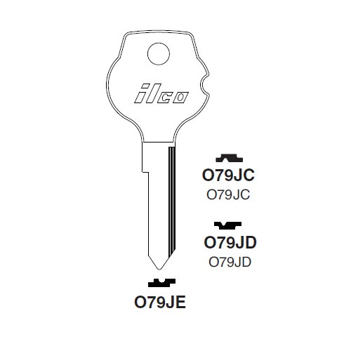 Ilco O79JC uncut key blank for Opel