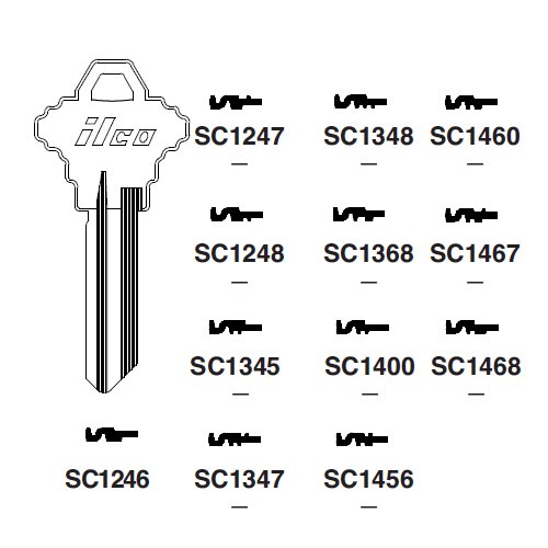 Ilco SC1247Key uncut key blank for Schlage