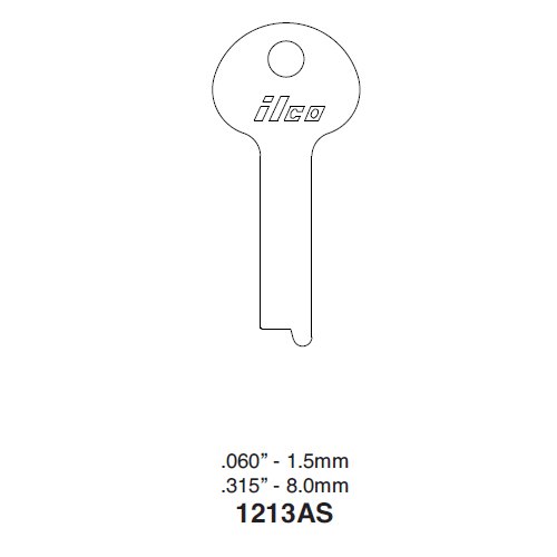 Ilco 1213AS uncut key blank for Miscellaneous Flat Steel