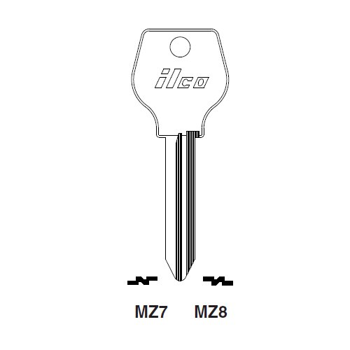 Ilco MZ8 uncut key blank for Mazda