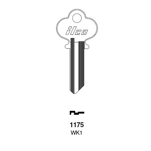Ilco 1175 uncut key blank for Weslock