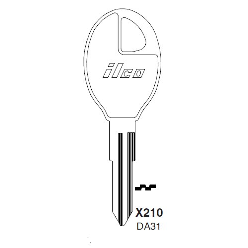 Ilco X210 uncut key blank for Infiniti, Nissan, Subaru
