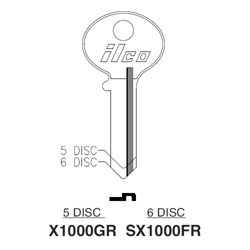 Ilco SX1000FR uncut key blank for CCL