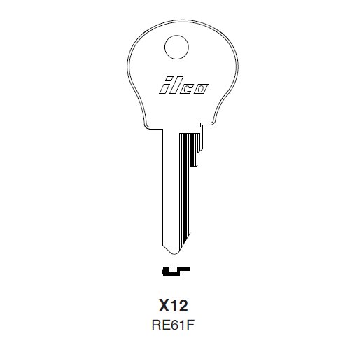 Ilco X12 uncut key blank for Peugeot, Renault
