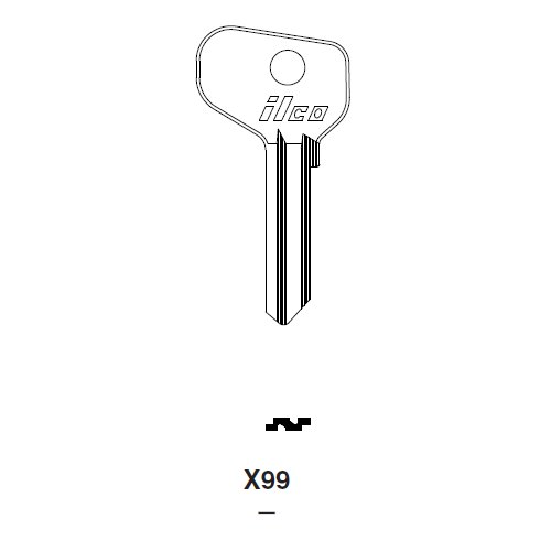 Ilco X99 uncut key blank for Fiat