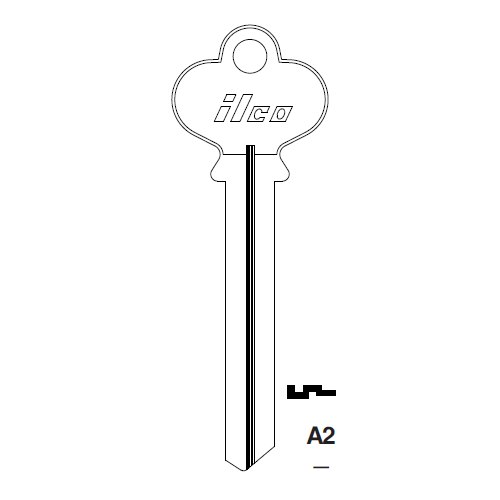 Ilco A2 uncut key blank for PHILLIPS