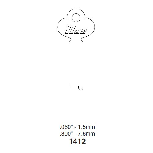 Ilco 1412 uncut key blank for Eagle