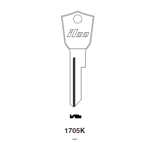 Ilco 1705K uncut key blank for Chrysler
