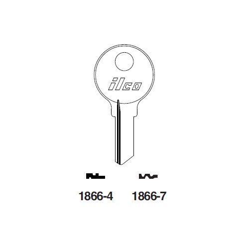 Ilco 1866-7 uncut key blank for Pundra