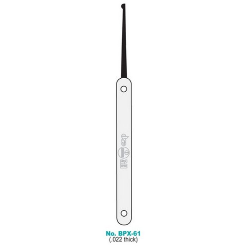 HPC Small Half Ball Spring Steel Pick With Stainless Steel Handle .022 Thick