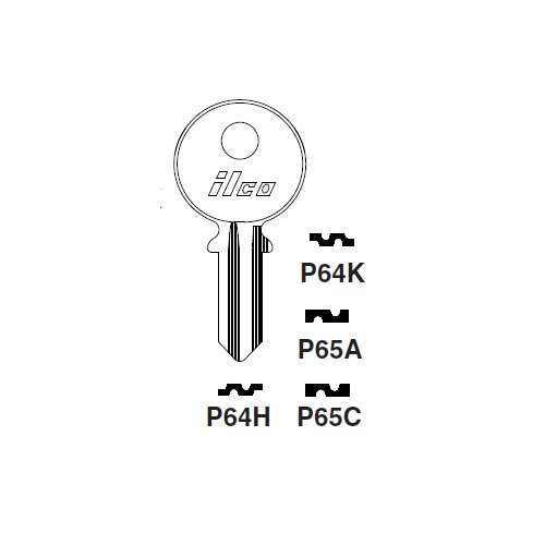 Ilco P65C uncut key blank for Panhard