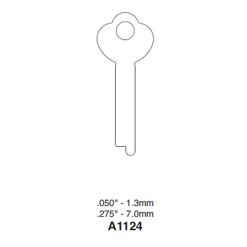 Ilco A1124 uncut key blank