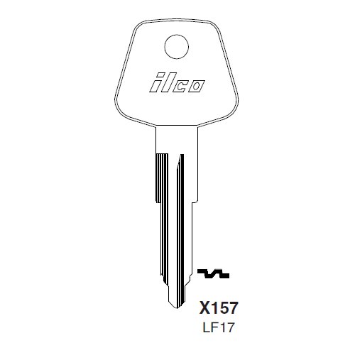 Ilco X157 uncut key blank for British Leyland, Iveco, Maserati, Rover