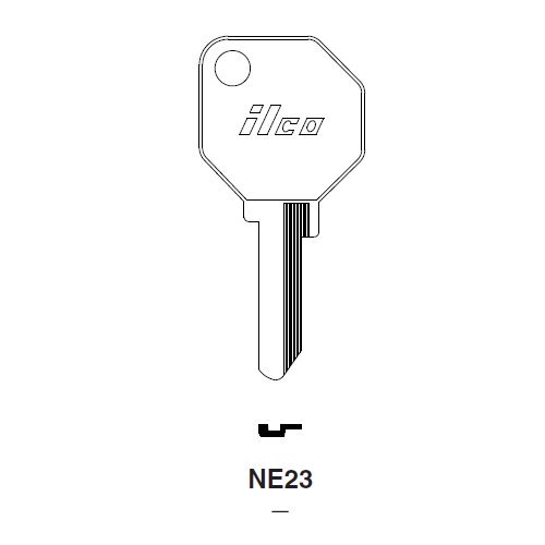 Ilco NE23 uncut key blank for Alfa Romeo, Fiat