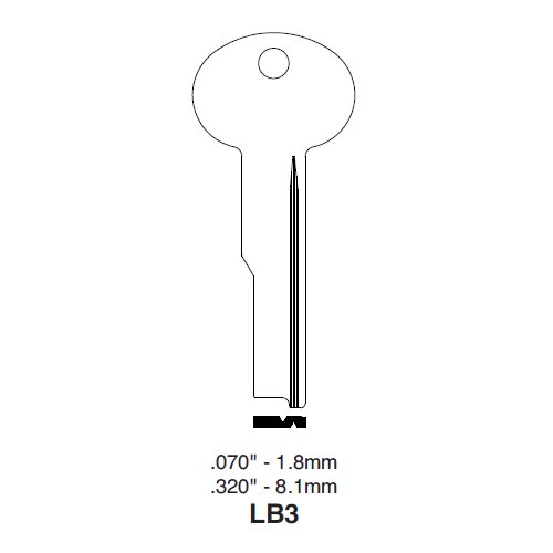 Ilco LB3 uncut key blank