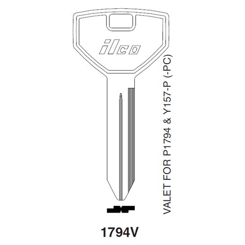Ilco 1794V uncut key blank for Chrysler