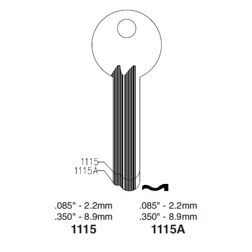 Ilco 1115A uncut key blank