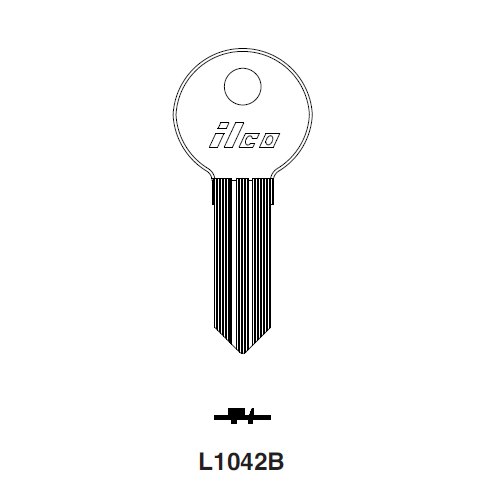Ilco L1042B uncut key blank for Illinois, G.R.Key Co.