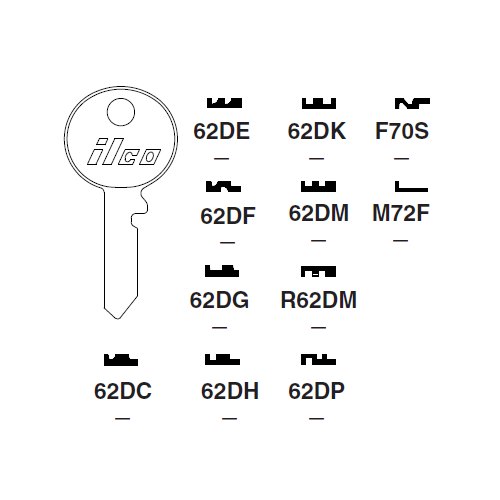 Ilco F70S uncut key blank for British Leyland, Rootes Group