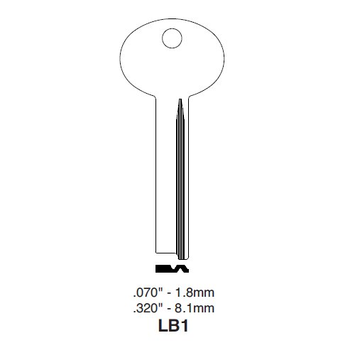 Ilco LB1 uncut key blank