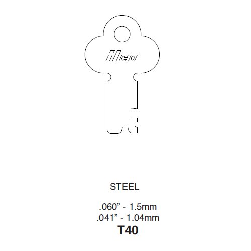 Ilco T40 uncut key blank for Eagle