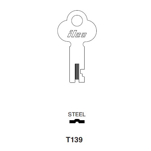 Ilco T139 uncut key blank for Excelsior