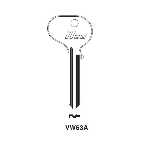 Ilco VW63A uncut key blank for VW