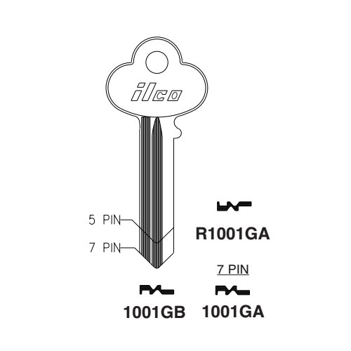 Ilco R1001GA uncut key blank for Corbin, Russwin