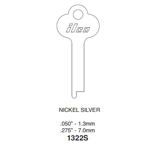 Ilco 1322S uncut key blank for Eagle