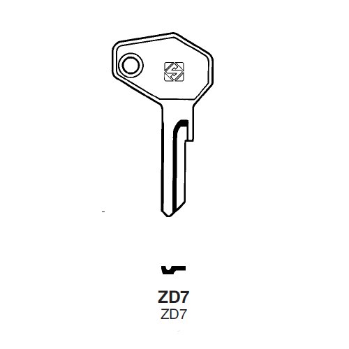 Ilco ZD7 uncut key blank for Zadi
