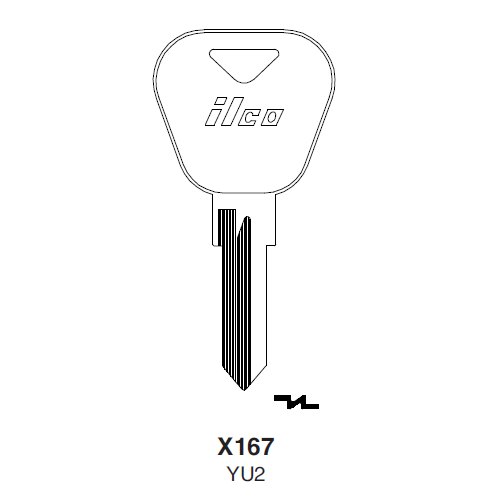 Ilco X167 uncut key blank for Yugo