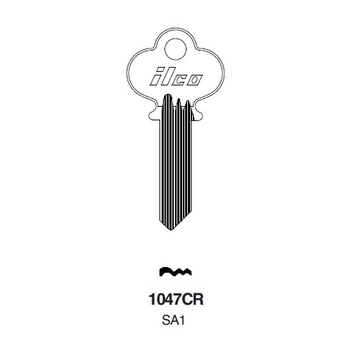 Ilco 1047CR uncut key blank for Sager