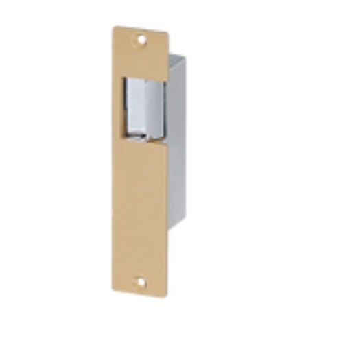Trine 001B Light Duty Commercial Strike, 8-16VAC/4-6VDC, Brass Powder Coated Finish