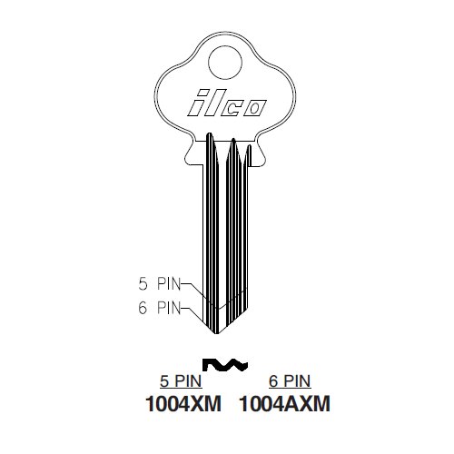 Ilco 1004AXM uncut key blank for Lockwood