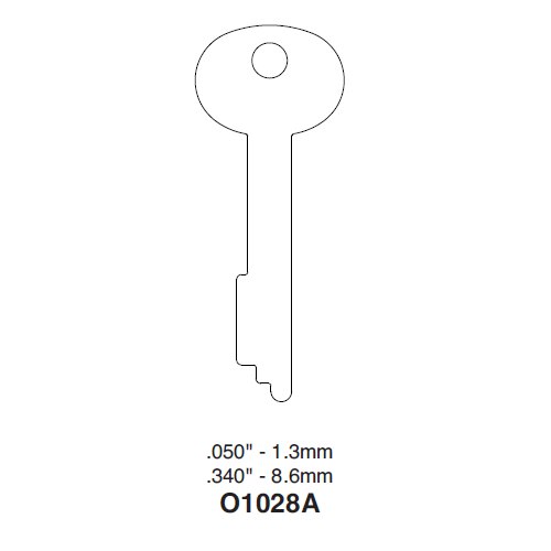 Ilco O1028A uncut key blank