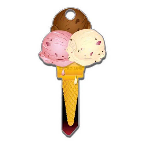 Kwikset KW1 Key Shapes - Shaped House Keys That Fit Your Life - Ice Cream Cone - LL B111 K