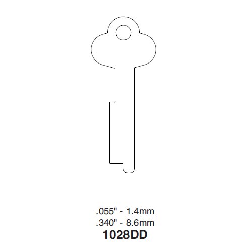 Ilco 1028DD uncut key blank