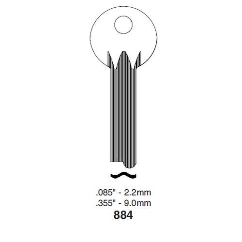 Ilco 884 uncut key blank