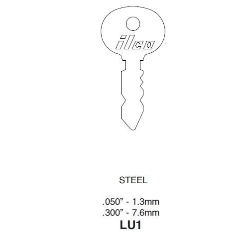 Ilco LU1 uncut key blank for Lucas